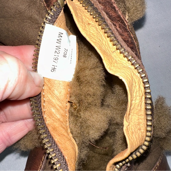 Born Women's Shearling Cognac Brown Suede Leather Mid Calf Boots US7 Luxury Core - Picture 8 of 14